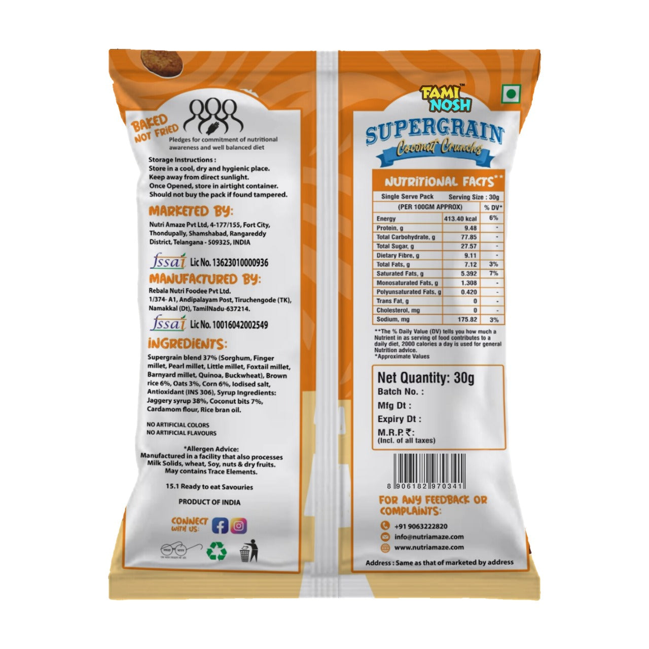 Supergrain Coconut Crunchs 5X30g