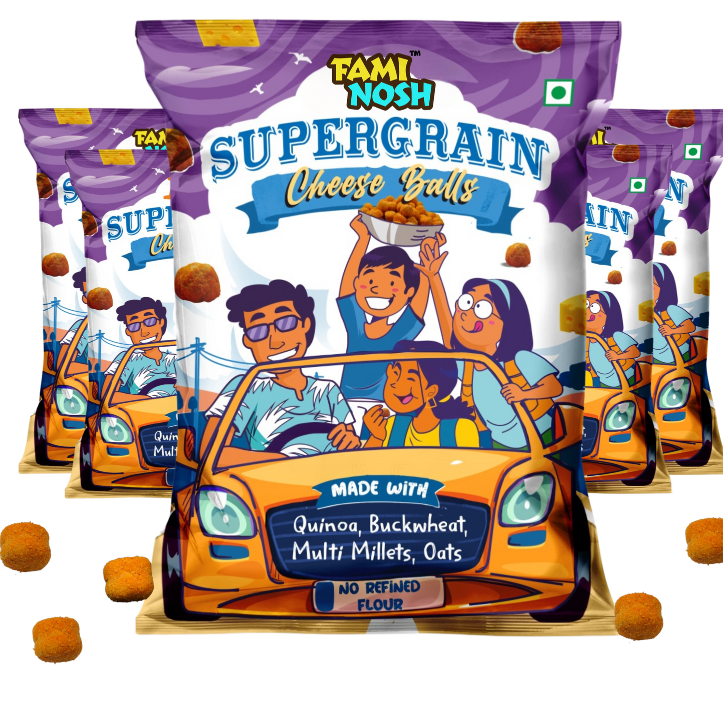 Supergrain Cheese Balls 5X30g