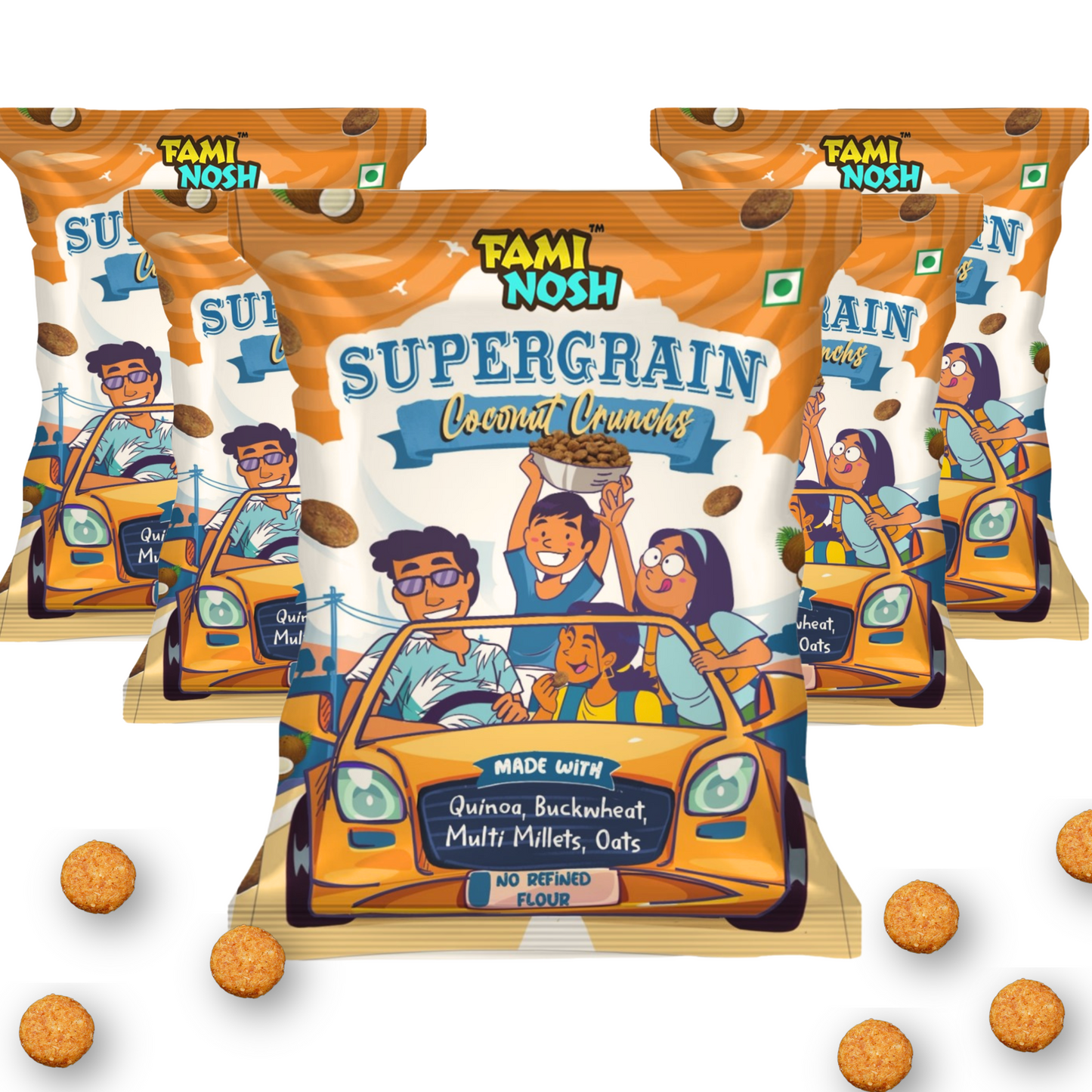 Supergrain Coconut Crunchs 5X30g