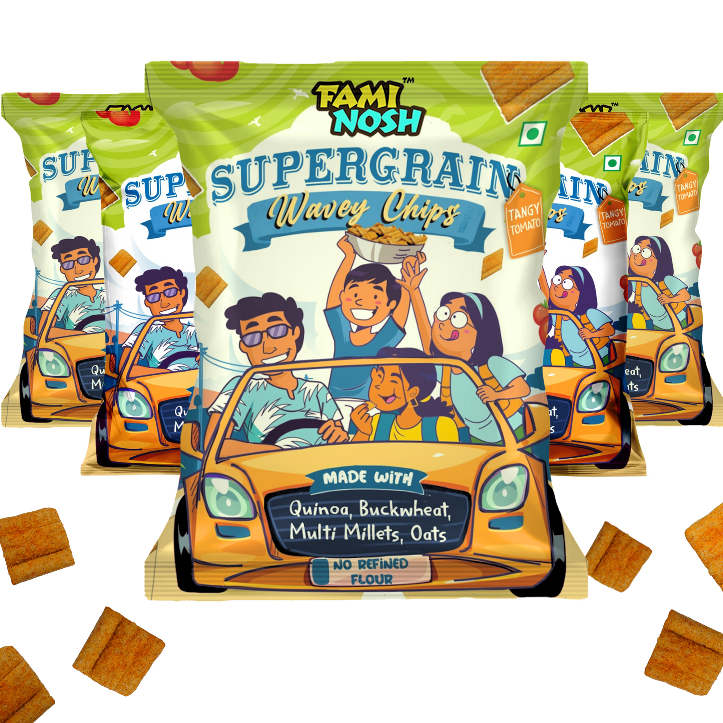 Supergrain Wavey Chips Tangy Tomato 5X30g